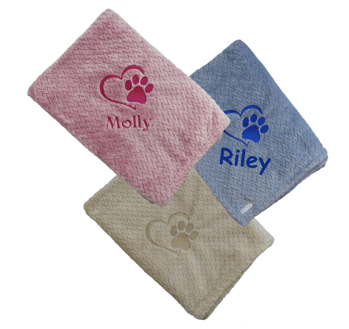 Cosy Personalised Embroidered Puppy Blanket Thick Soft and Durable 75 x 100cm