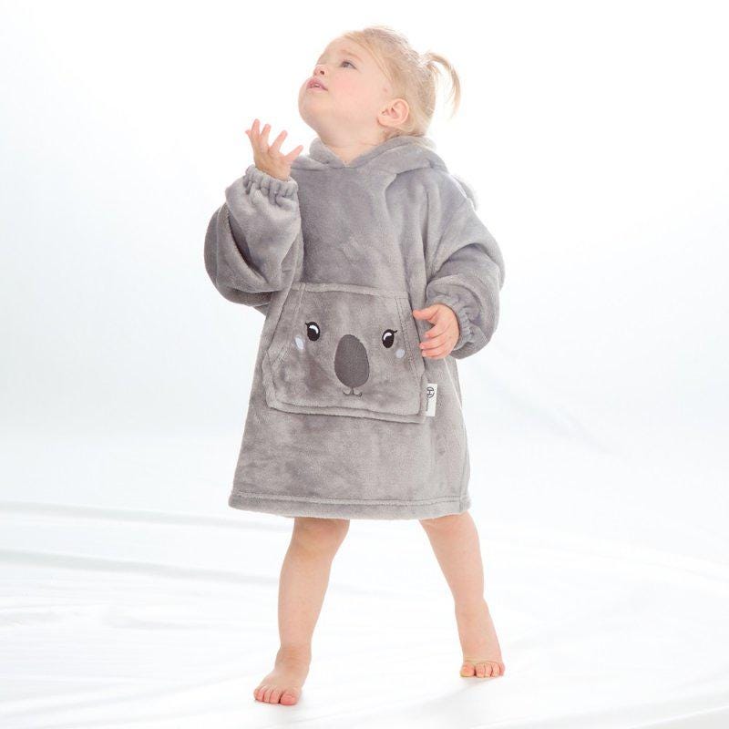 Childs Koala Face Oversized Hoodie Loungewear Soft Cosy Fleece Personalised with Embroidery Two sizes Range from 18 months to 6 years