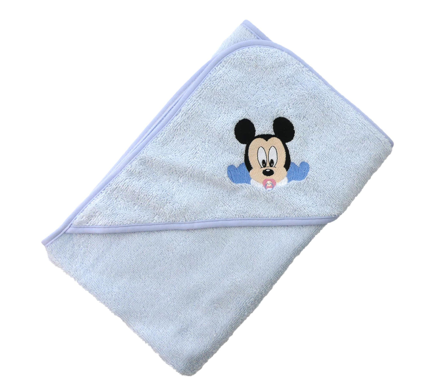 Mickey and Minnie Mouse Hooded Baby Towel  PERSONALISED with EMBROIDERY Baby Name in choice of colours