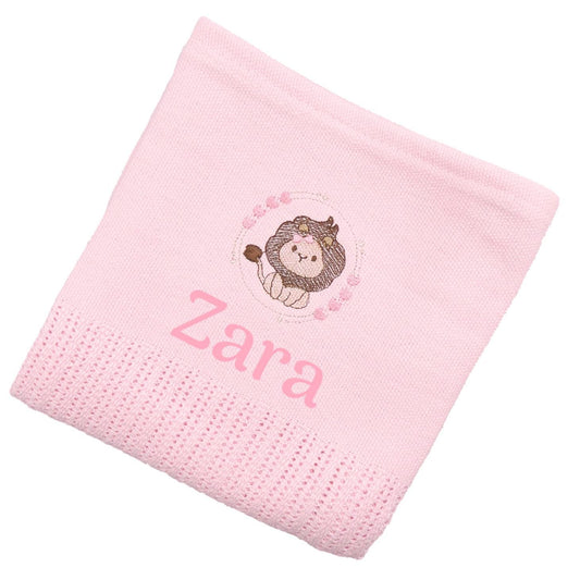 Personalised Baby Cellular Blanket  Soft 100% Cotton 110x70cm  Perfect Cosy Baby Gift 3 Colours