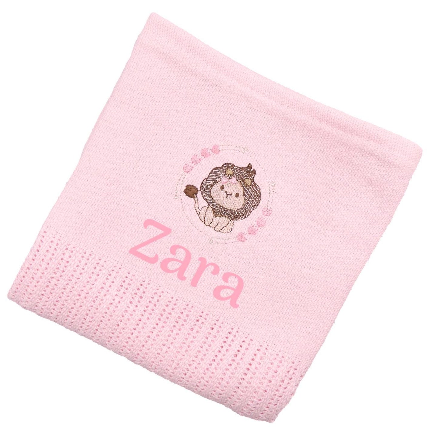 Personalised Baby Cellular Blanket 110 cms x70 cms 100% Cotton Ideal Baby Gift