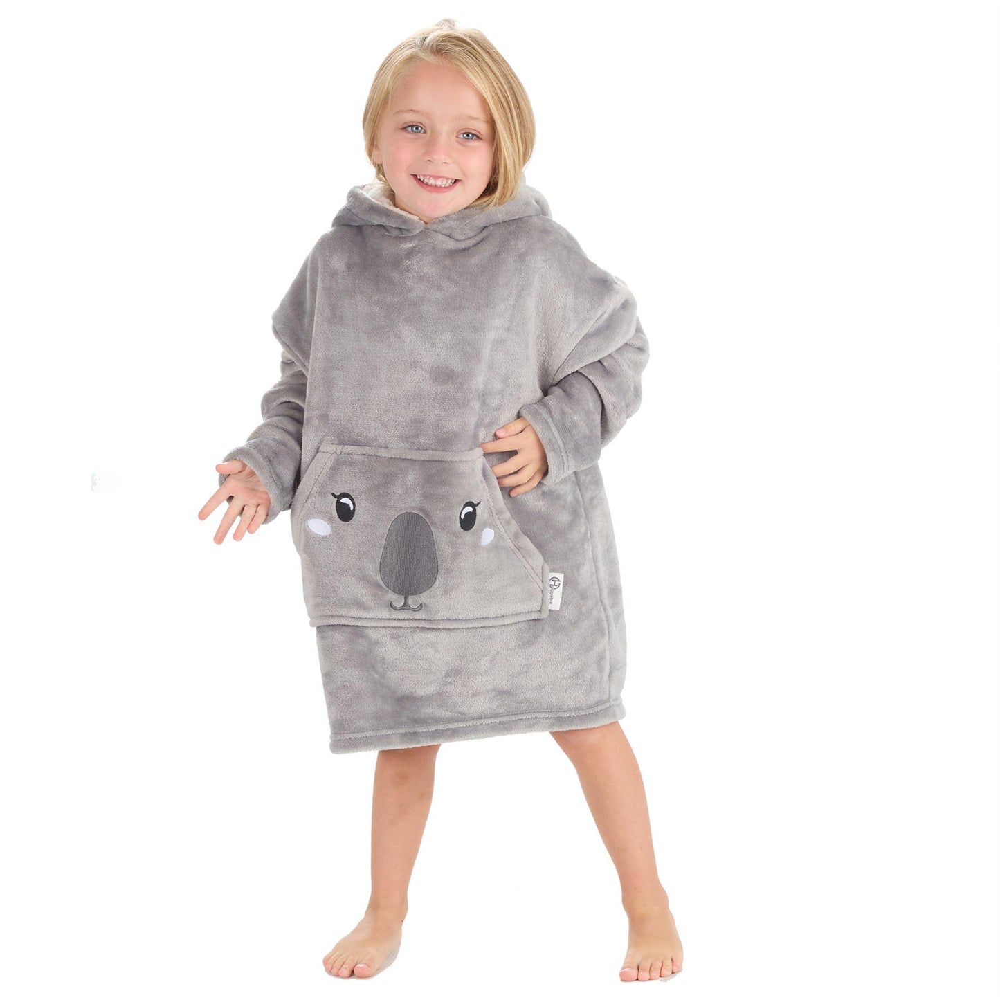 Personalised Koala Design Childs Fleece Oversized Hoodie  Soft and Cosy Personalised with Embroidery Two sizes from 18 months to 6 years