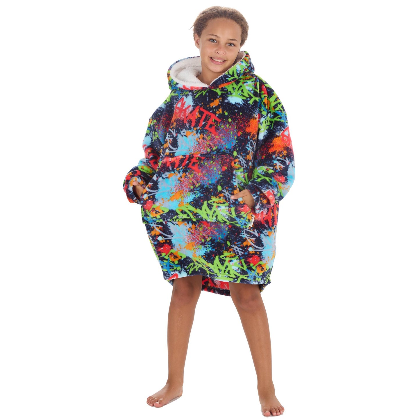 Boys Oversized Hoodies Graffiti Design Ultimate Comfort Personalised with Embroidery