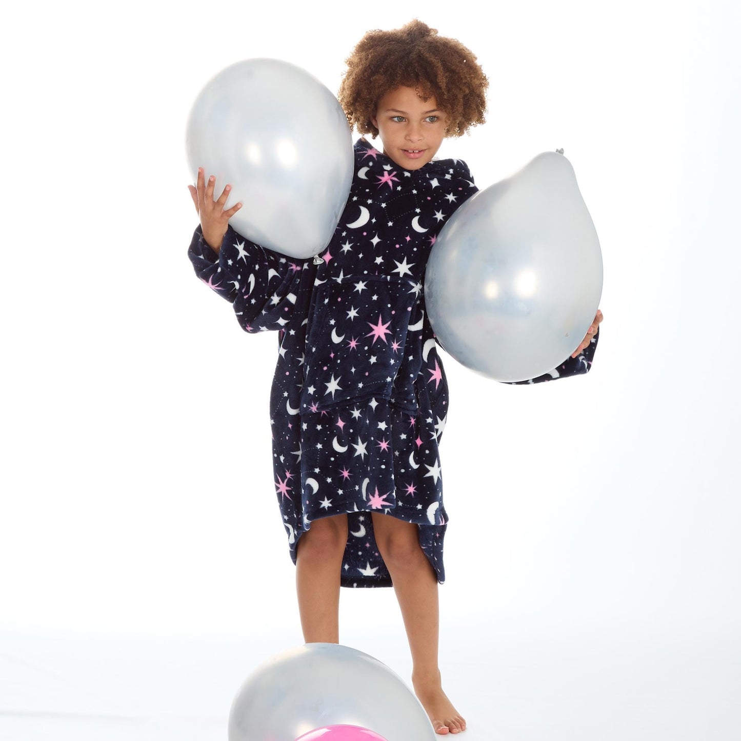 Older Girls Moon and Stars Personalised Over Sized Hoodie Wearable Blanket Loungewear