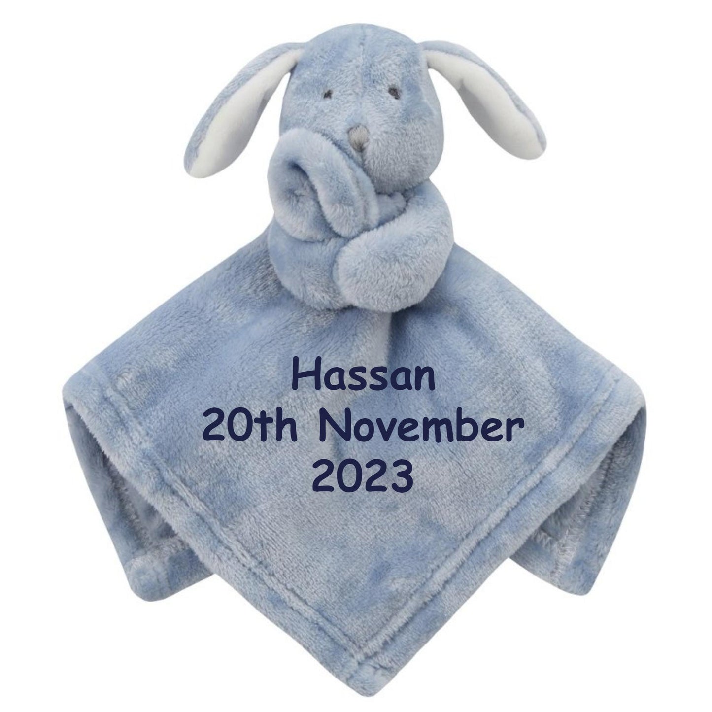 PERSONALISED with Embroidery Baby Comforter Toy Ideal Baby Shower Gift Add Name Birthday