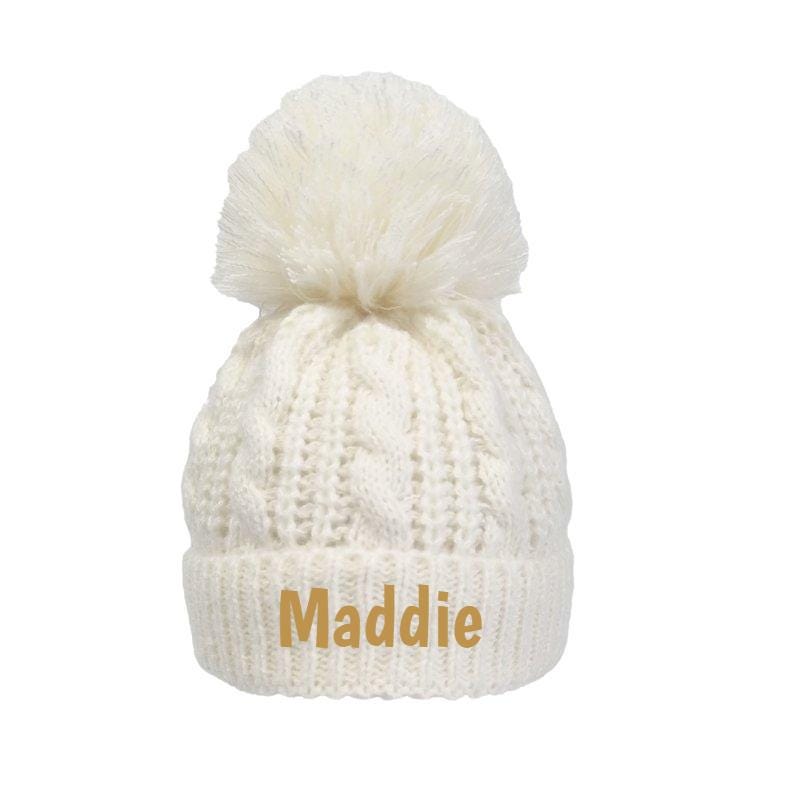 Personalised Baby Pom Pom Hat 0-12 Months Super Soft