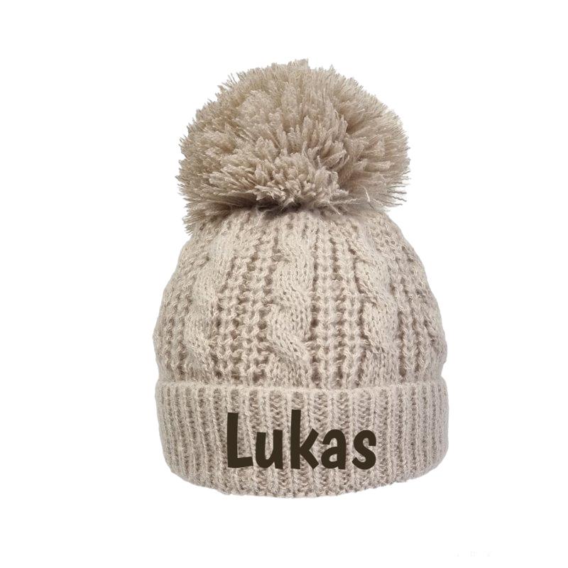 Personalised Baby Pom Pom Hat 0-12 Months Super Soft