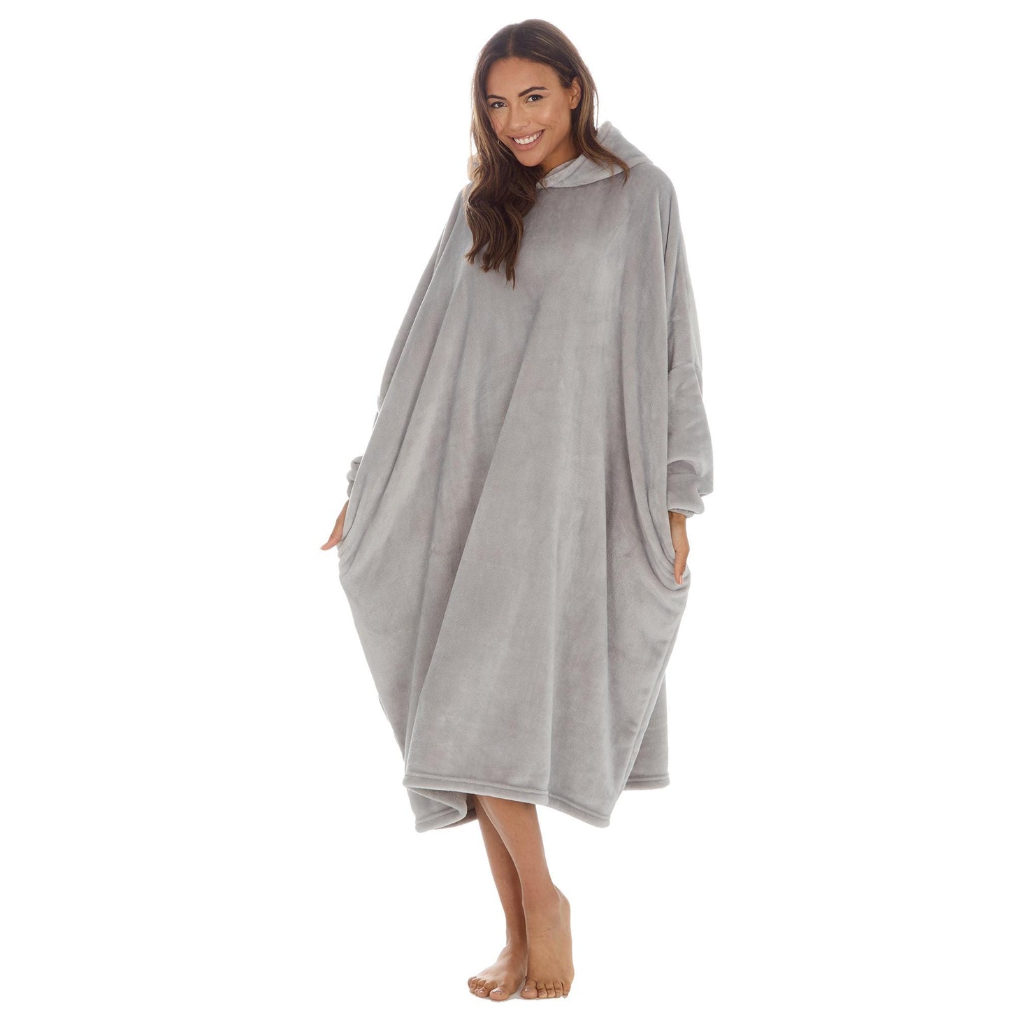 Ladies Hooded Oversized Poncho Hoodie Wearable Blanket Ideal Gift Optional Personalisation with Embroidery