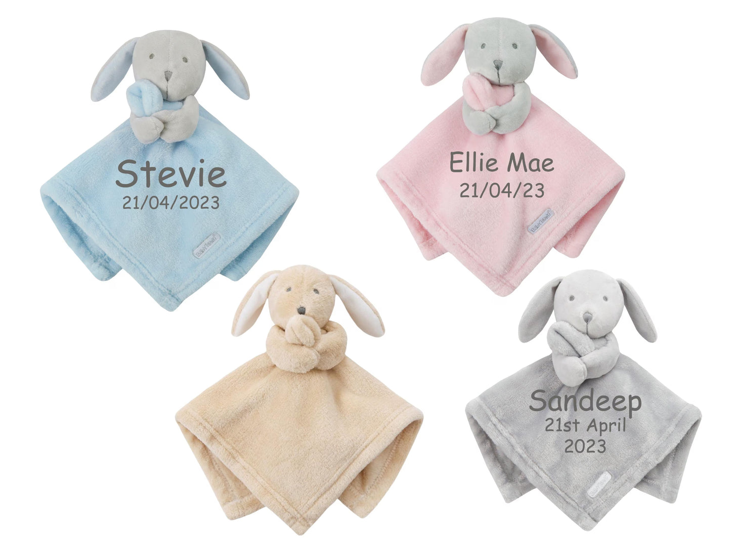 Snuggly Personalized Embroidered Baby Comforter Toy – Custom Name Gift for Cherished Baby Showers & Birthdays
