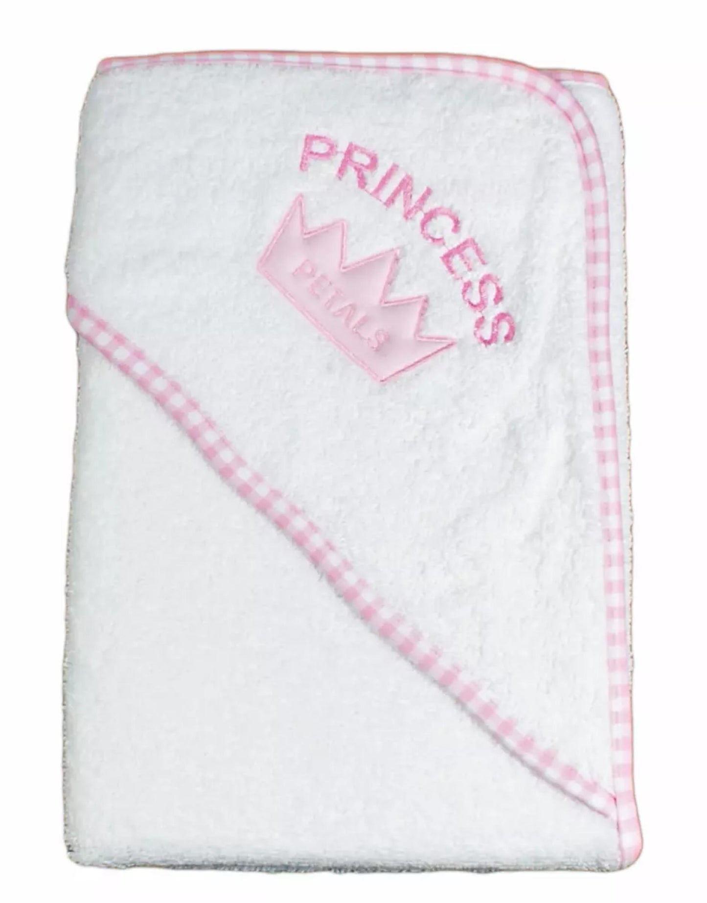 Hooded Baby Towel with PERSONALISED with EMBROIDERY Prince and Princess