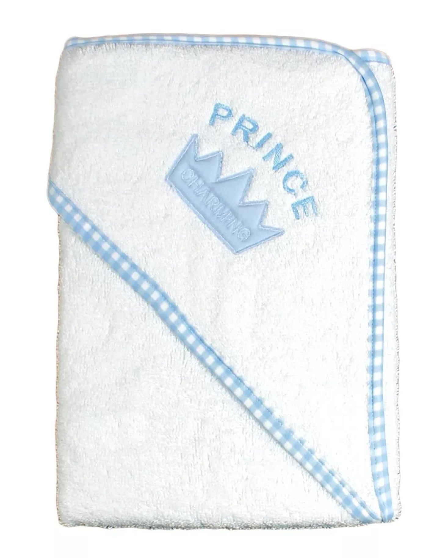 Hooded Baby Towel with PERSONALISED with EMBROIDERY Prince and Princess