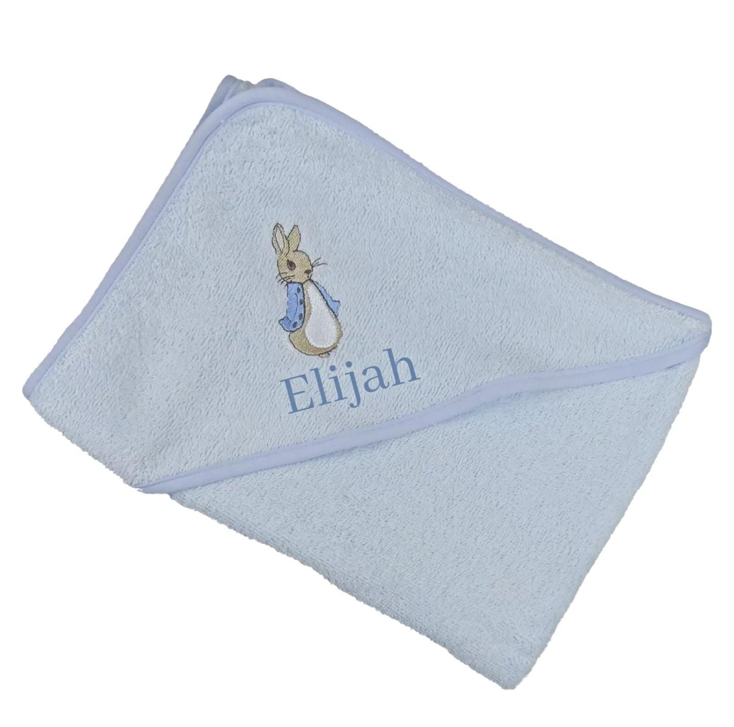Embroidered Peter Rabbit Baby Hooded Towel - Personalized Bath Wrap, Shower Gift, Swimming Snuggle