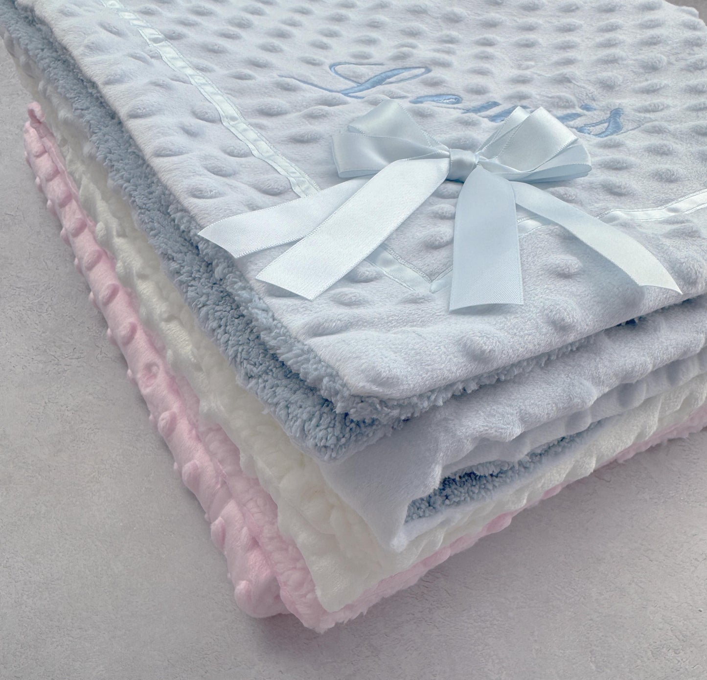 Personalised Baby Blanket Soft and Silky with Embossed Pattern 60 x 75 cm