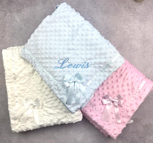 Personalised Baby Blanket Soft and Silky with Embossed Pattern 60 x 75 cm