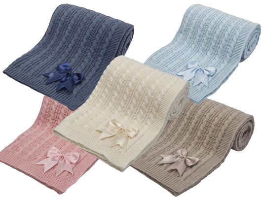 Personalised Cable Knit Baby Blanket  Soft, Warm & Washable  Newborn Gift Idea