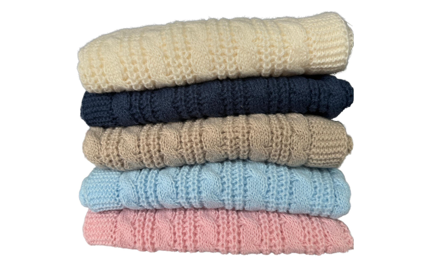 Personalised Cable Knit Baby Blanket  Soft, Warm & Washable  Newborn Gift Idea