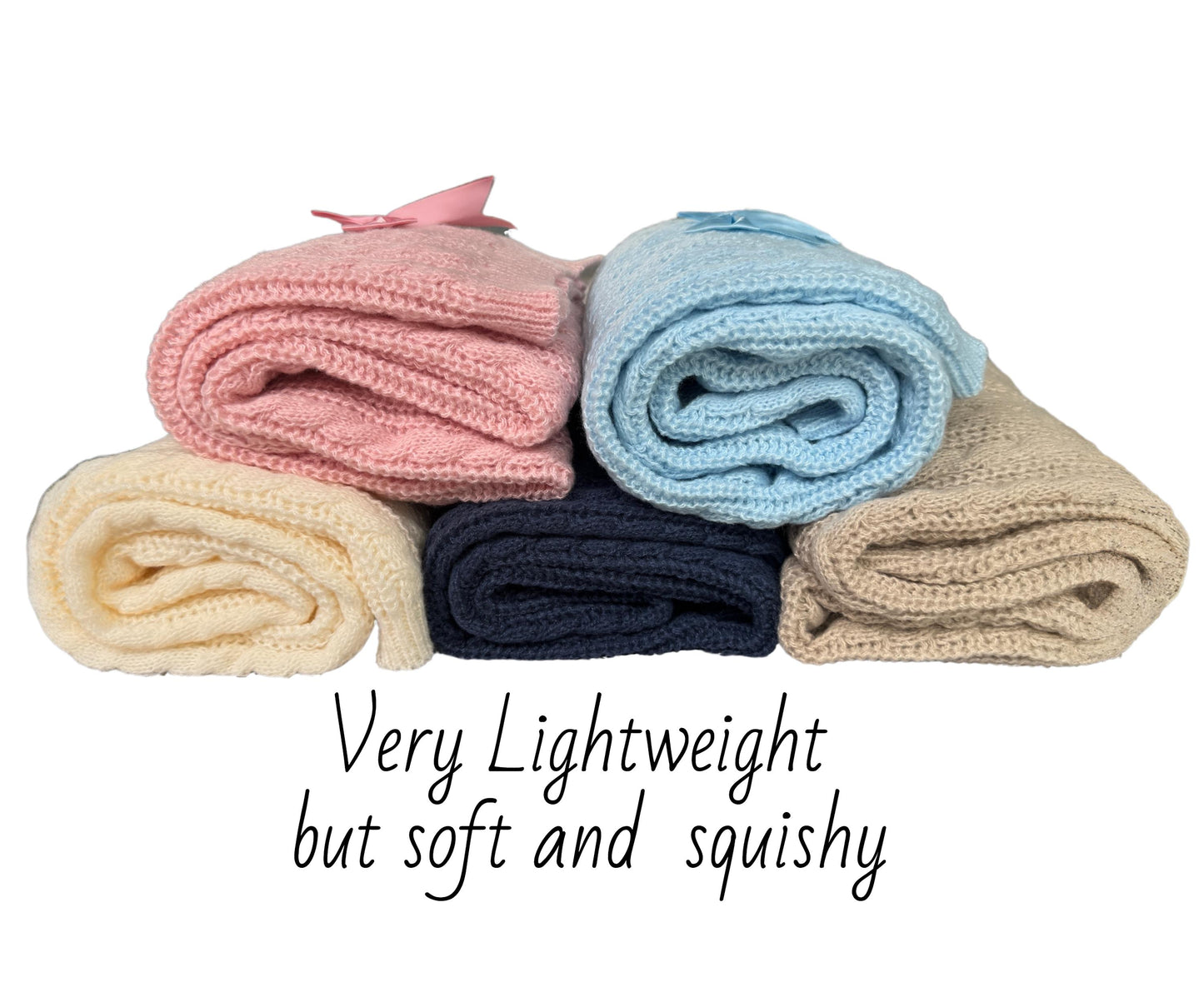 Personalised Cable Knit Baby Blanket  Soft, Warm & Washable  Newborn Gift Idea