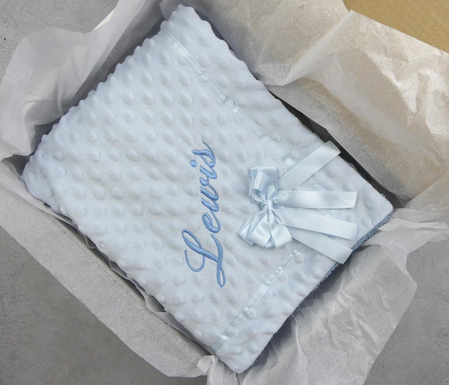 Personalised Baby Blanket Soft and Silky with Embossed Pattern 60 x 75 cm