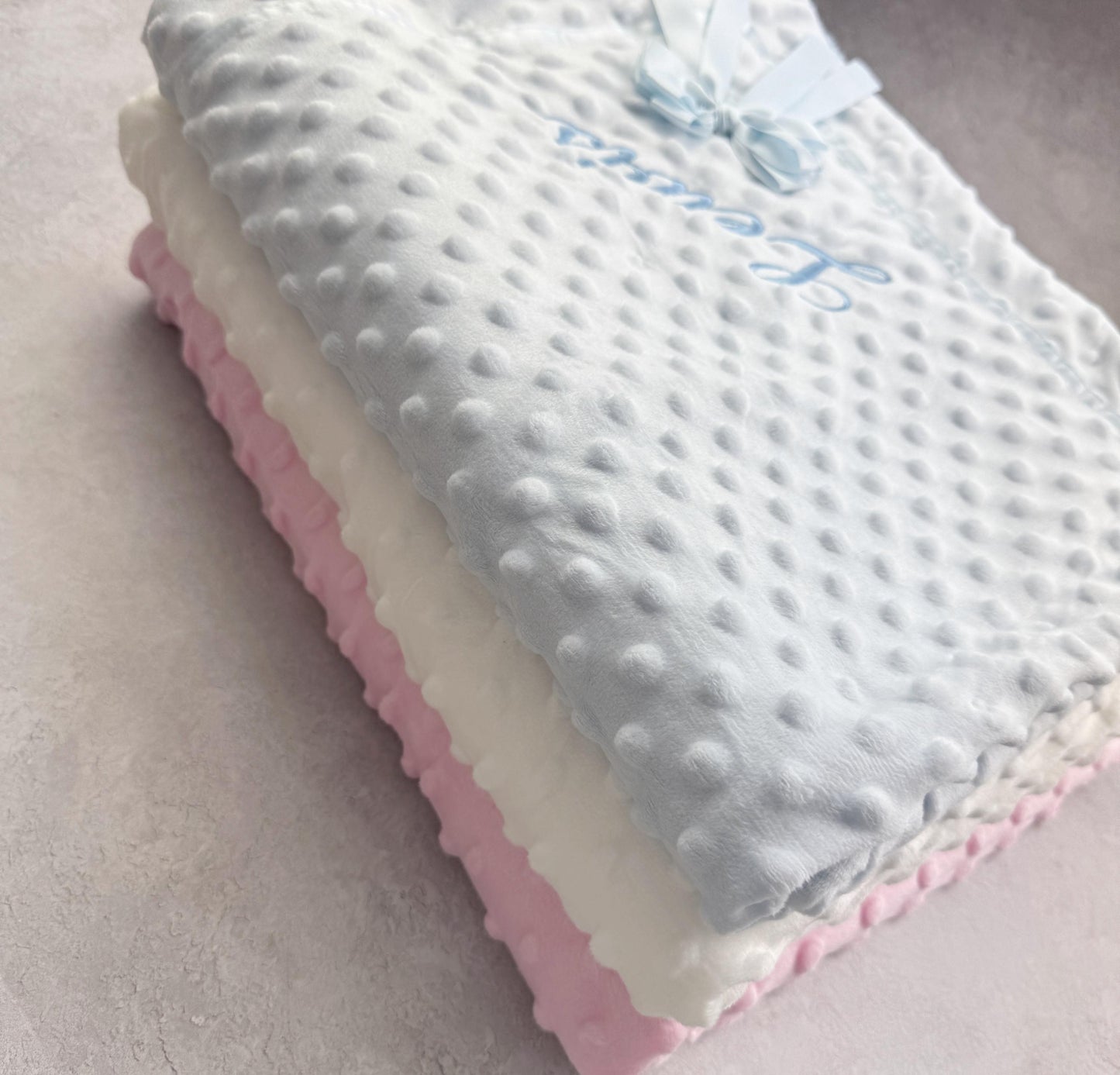 Personalised Baby Blanket Soft and Silky with Embossed Pattern 60 x 75 cm