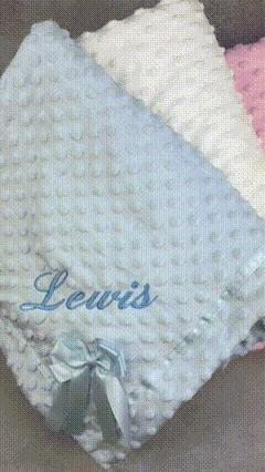 Personalised Baby Blanket Soft and Silky with Embossed Pattern 60 x 75 cm