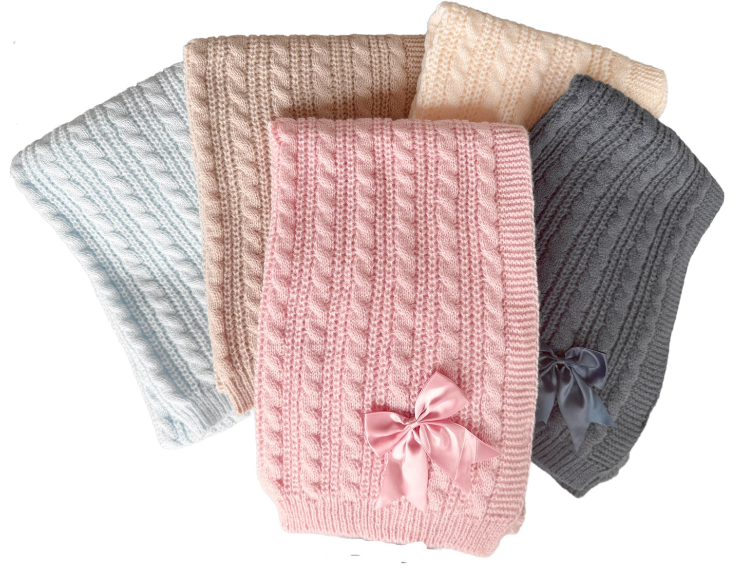 Personalised Cable Knit Baby Blanket  Soft, Warm & Washable  Newborn Gift Idea