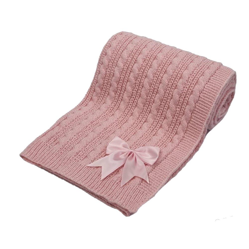 Personalised Cable Knit Baby Blanket  Soft, Warm & Washable  Newborn Gift Idea