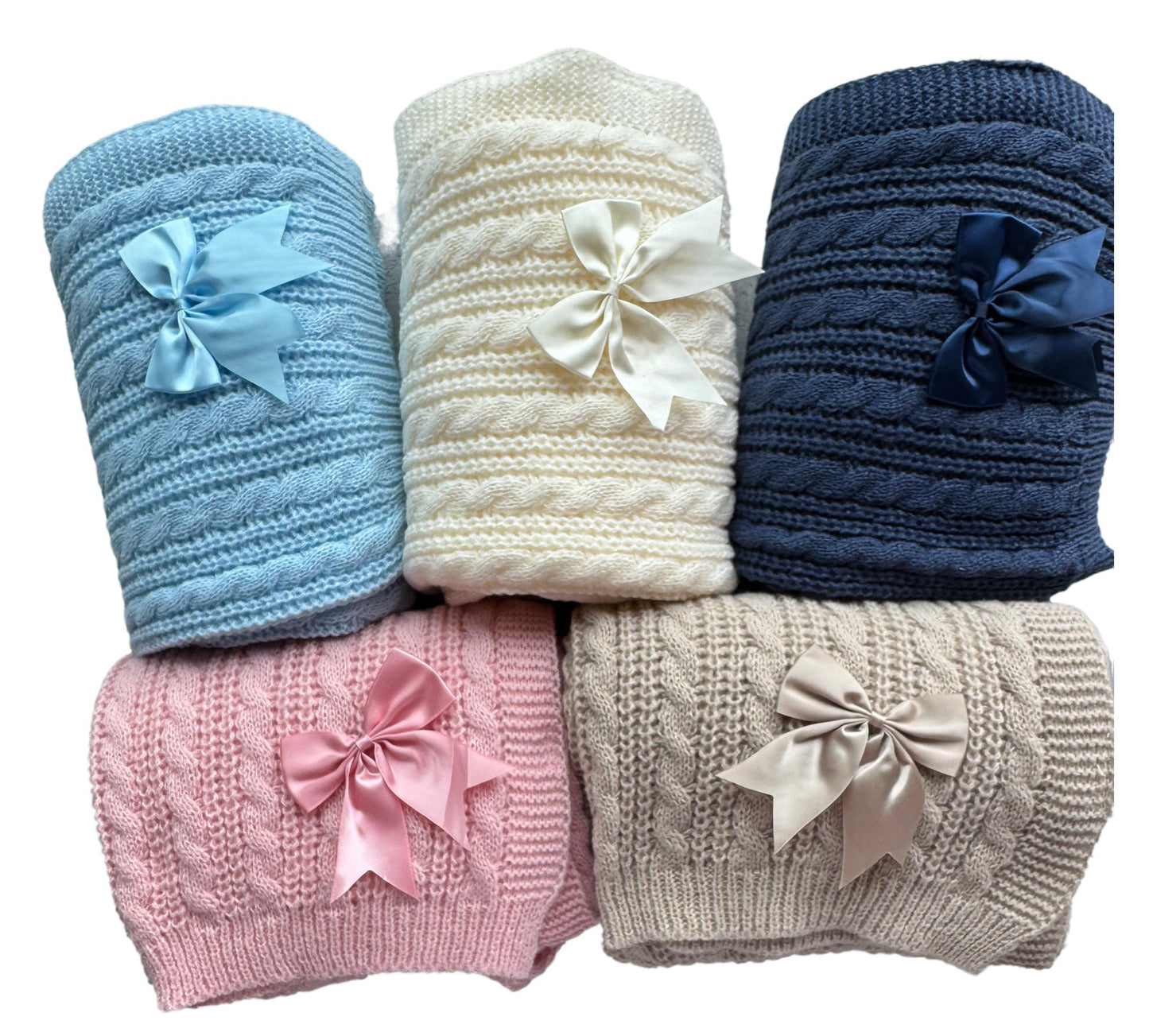 Personalised Cable Knit Baby Blanket  Soft, Warm & Washable  Newborn Gift Idea