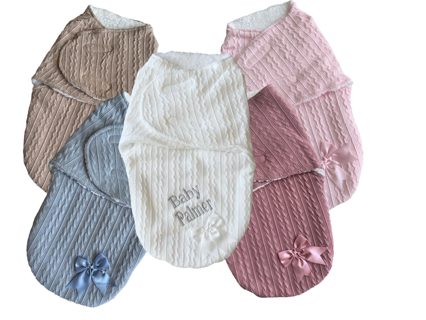 Personalised Fleece-Lined Baby Swaddle Blanket  Cosy Newborn Wrap & Gift