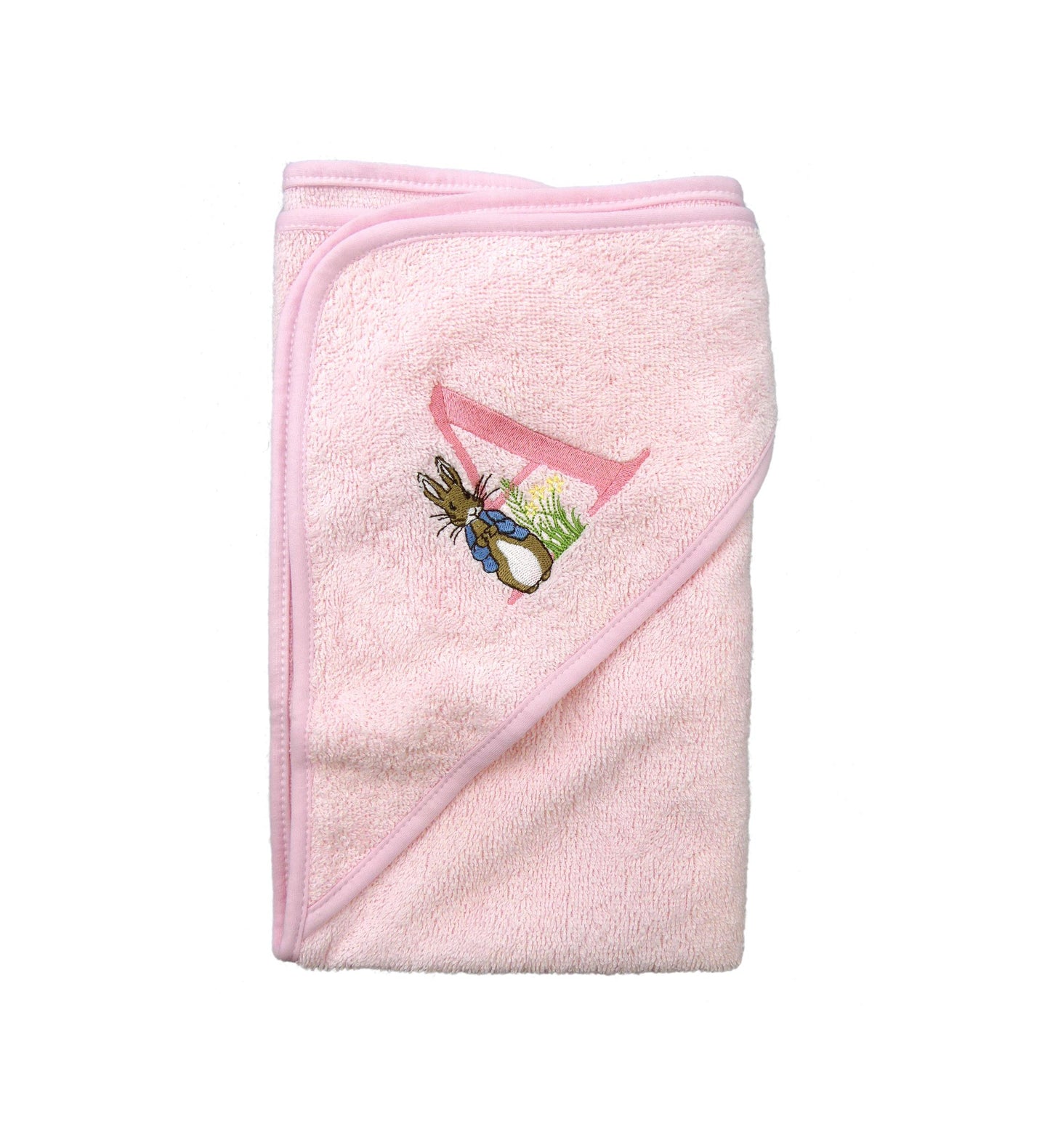 Personalised Hooded Baby Towel - Peter Rabbit Soft, Monogrammed White Cotton Bath Wrap - 75x70cm Baby Shower Gift