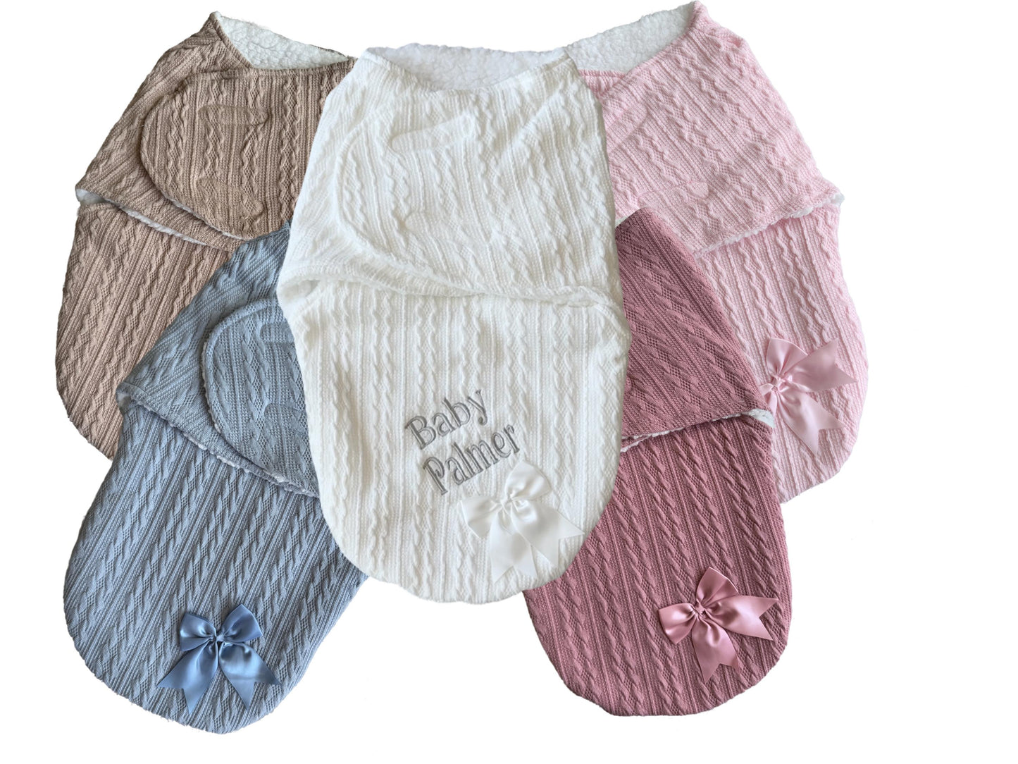Personalised Fleece-Lined Baby Swaddle Blanket  Cosy Newborn Wrap & Gift