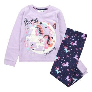 Girls Unicorn Pyjamas Glitter Effect 7-13 Years Quality