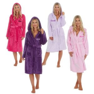 Ladies Personalised Hooded Robe Perfect Mothers Day Gift