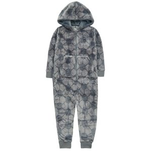 Boys Football 1Onesie All in One Grey Thermal One Piece Suit Boys Nightwear 2-13