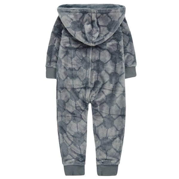 Boys Football 1Onesie All in One Grey Thermal One Piece Suit Boys Nightwear 2-13