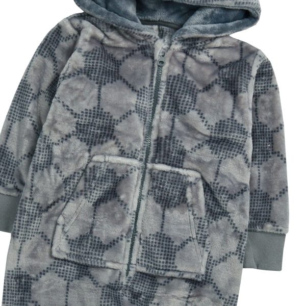 Boys Football 1Onesie All in One Grey Thermal One Piece Suit Boys Nightwear 2-13