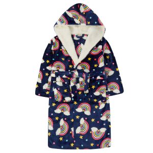 Girls Fleece Rainbow Robe 2-13 Years Gorgeous Soft Flannel Fleece