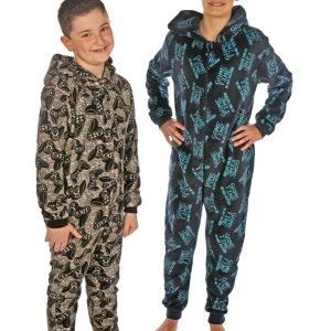 Boys Gamer Design Fleece All In One 7-8 Years 9-10 Years 11-12 Years 13 Years