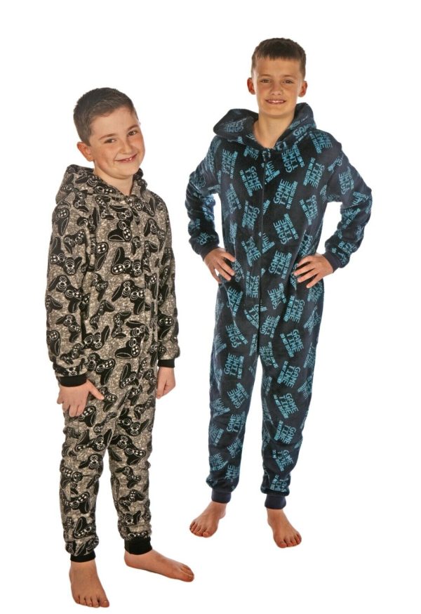 Boys Gamer Design Fleece All In One 7-8 Years 9-10 Years 11-12 Years 13 Years