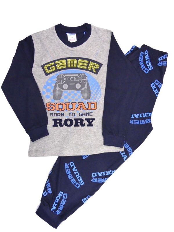 Personalised Boys Pyjamas Gamer Gaming Pyjamas 'Gamer Squad' 7-13 Years