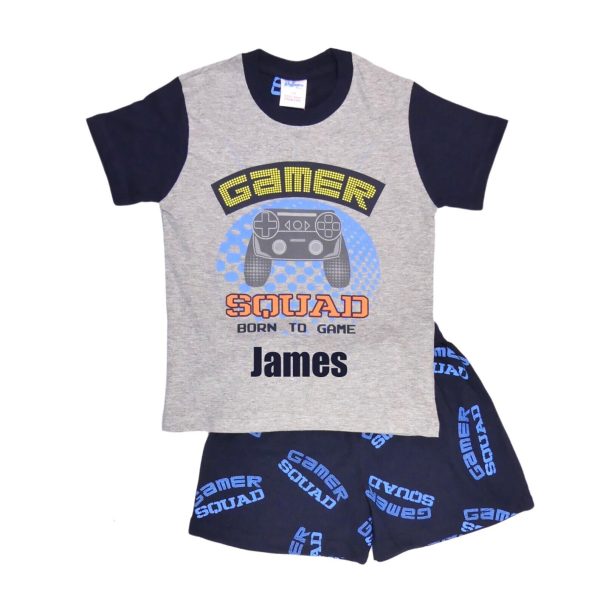 Personalised Boys Pyjamas Gamer Gaming Pyjamas 'Gamer Squad' 7-13 Years