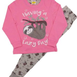 Girls Pyjamas Cute Sloth Loungewear Short and Long 5-6 Years to 13 Years