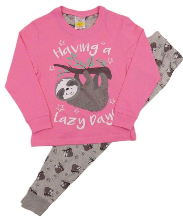 Girls Pyjamas Cute Sloth Loungewear Short and Long 5-6 Years to 13 Years