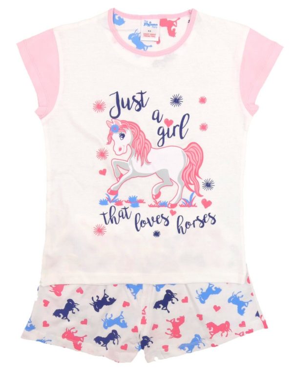 Girls Pyjamas 'Girls Who Love Horses' 5-13 Years Long and Short Designs