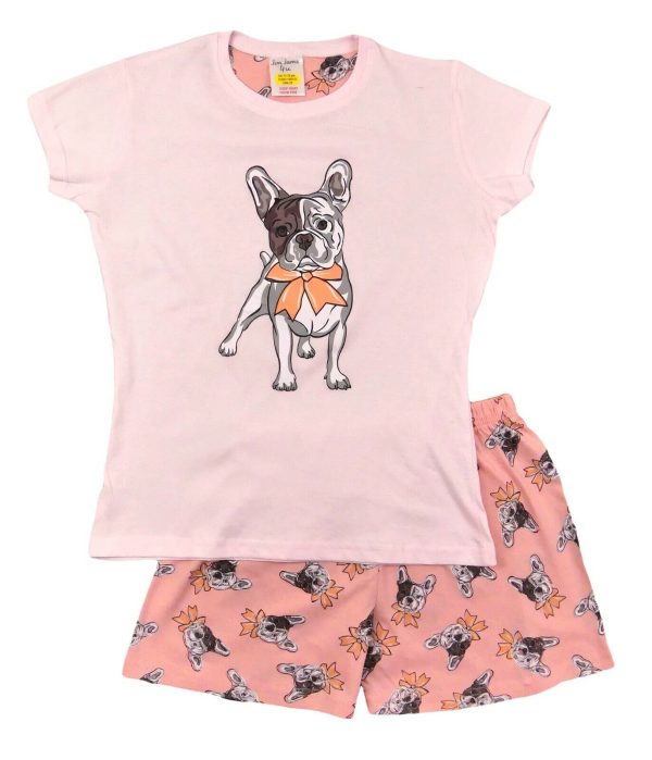 Girls Pyjamas Cute French Bulldog Loungewear Style 5-6 Years up to 16 Years